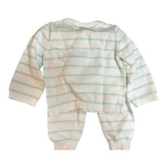 Janie and Jack Sweater White w/sky blue strips Van on Front V6 to 12 mths 2pc - Picture 8 of 8